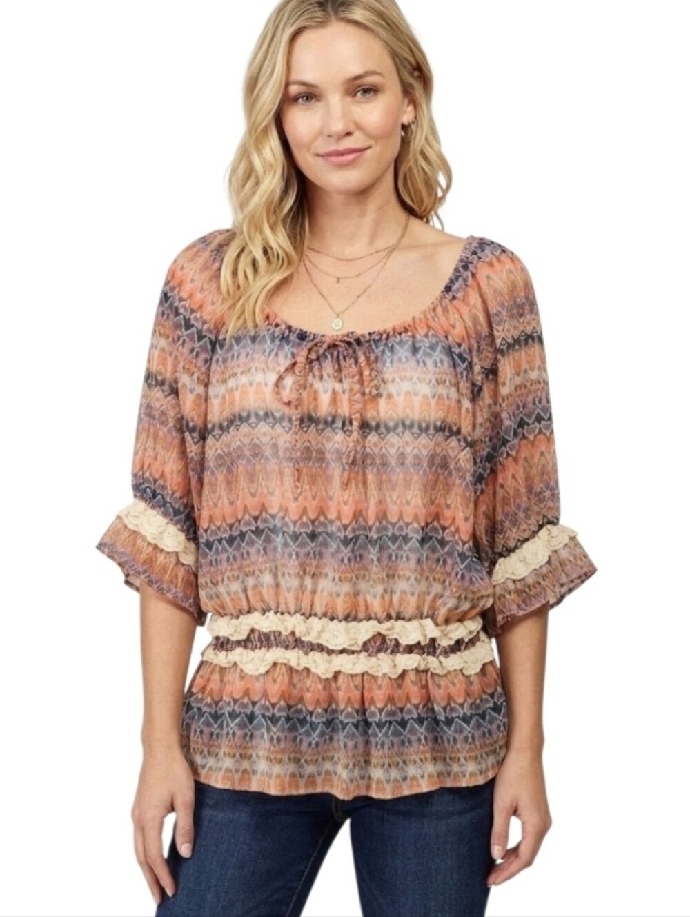 Ya Los Angeles Multicolor Peplum Top
